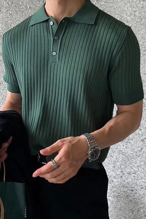 Vincenzo Ribbed Polo Shirt