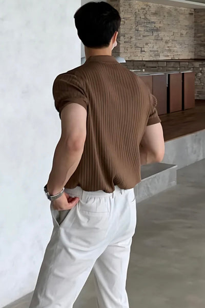Vincenzo Ribbed Polo Shirt