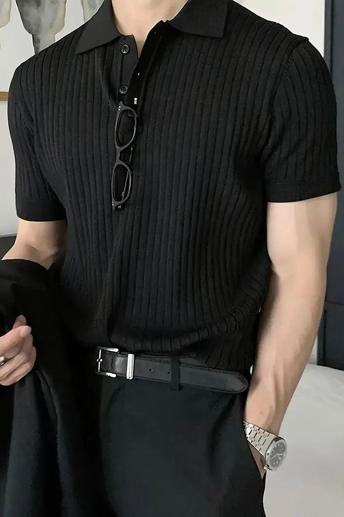 Vincenzo Ribbed Polo Shirt