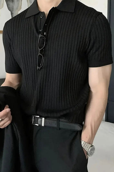 Vincenzo Ribbed Polo Shirt
