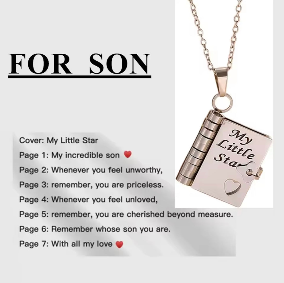 Son’s Star Treasured Book Necklace