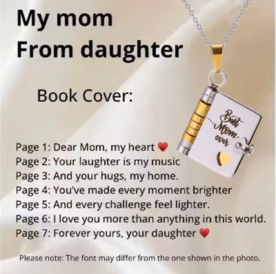 Best Mom Treasured Book Necklace