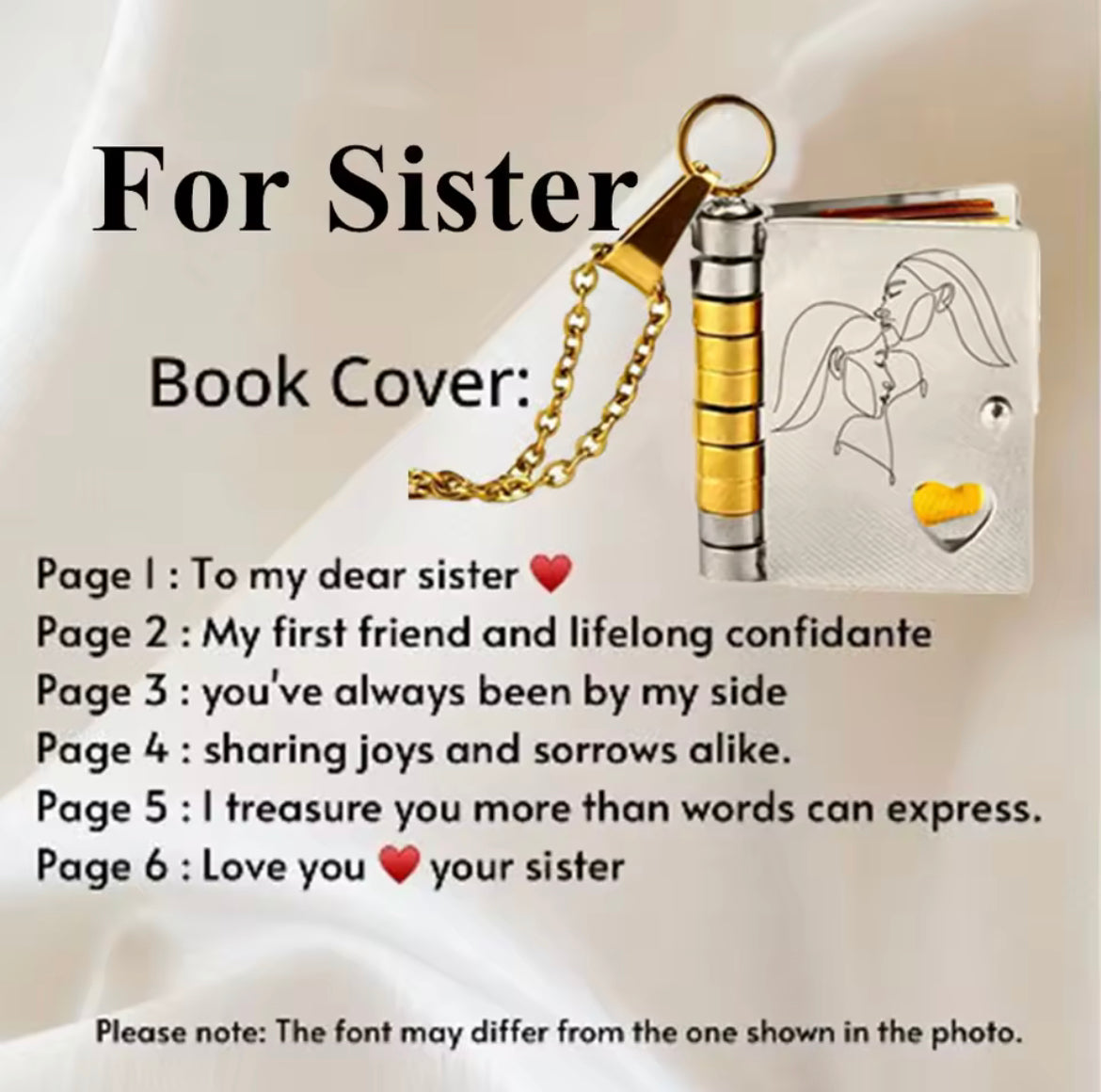 Sister‘s Treasured Book Necklace