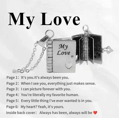 My Love Treasured Book Necklace