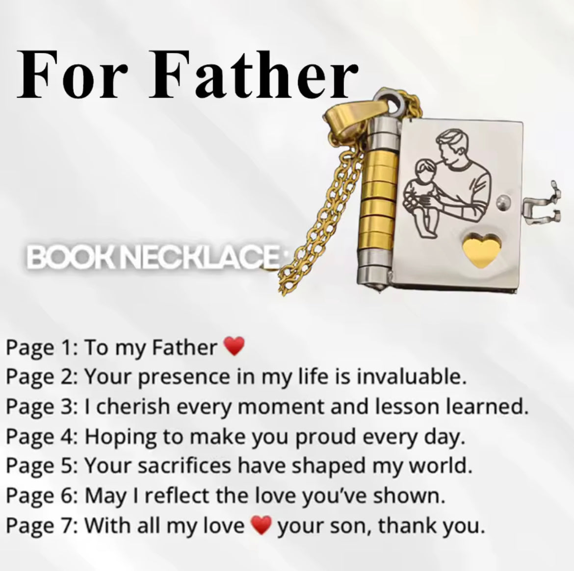 Father’s Treasured Book Necklace