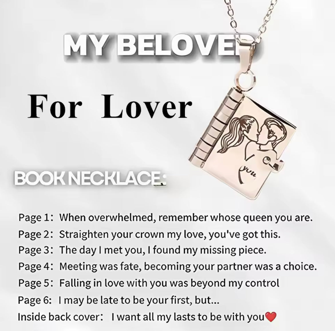 Lover Treasured Book Necklace