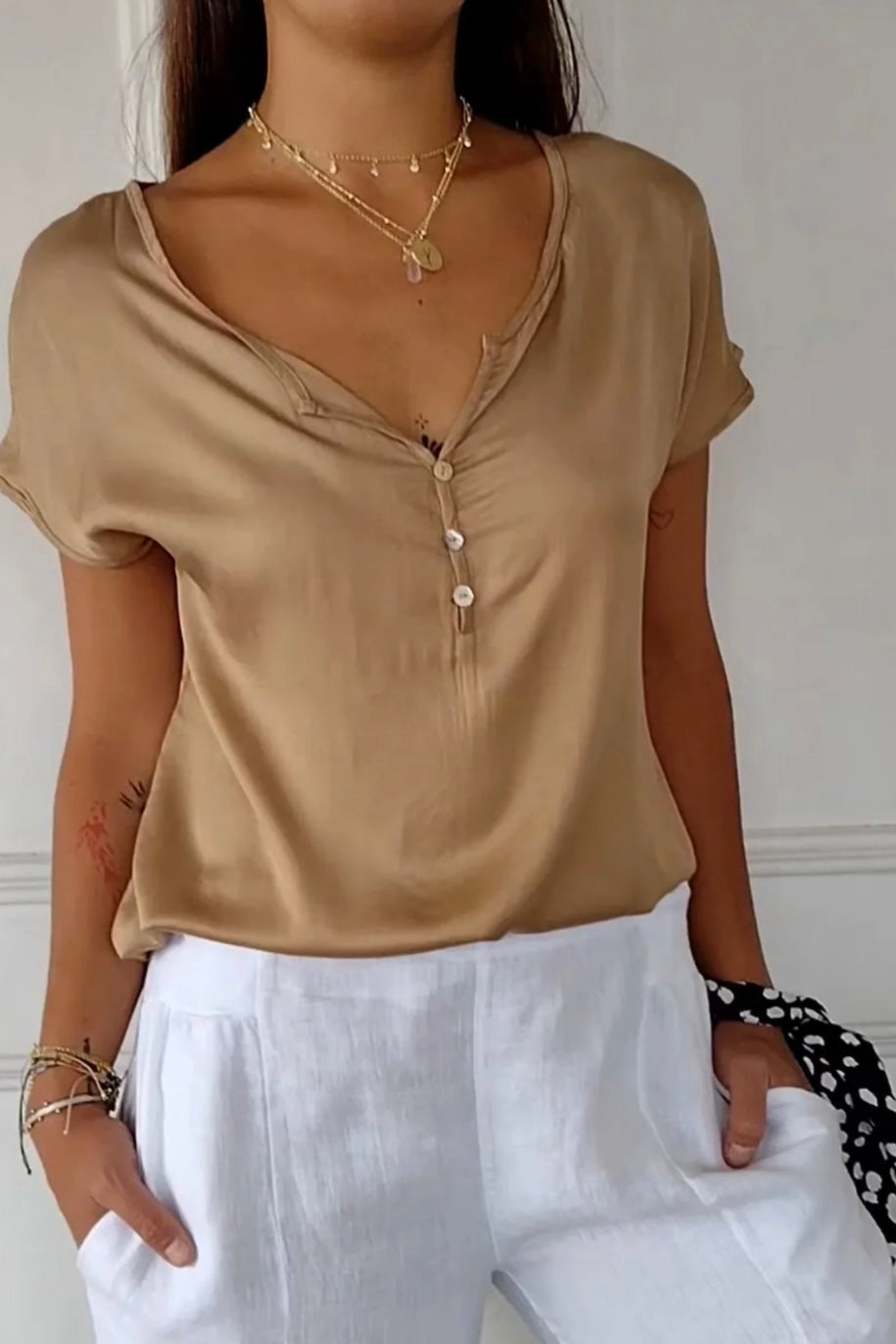 MARISA™ V-Neck T-Shirt in Casual Elegance