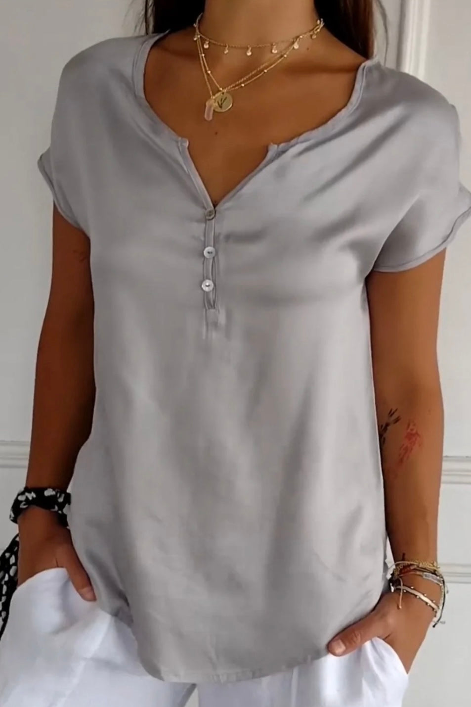 MARISA™ V-Neck T-Shirt in Casual Elegance