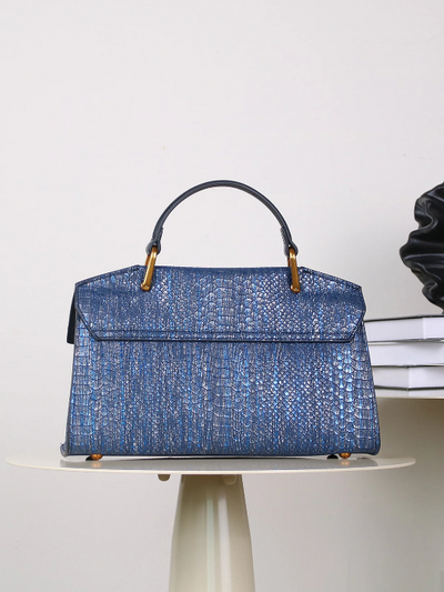 EMBOSSED SNAKE-PRINT BAG