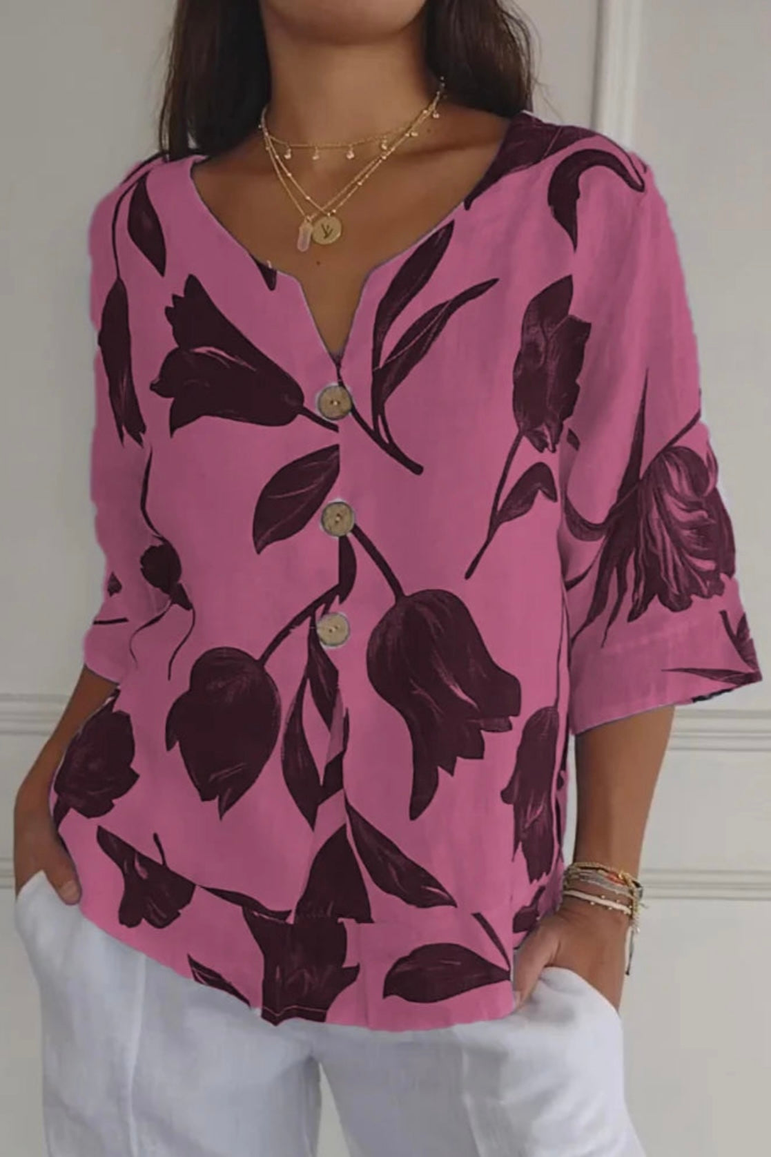 MAXINE - FLORAL BUTTON BLOUSE
