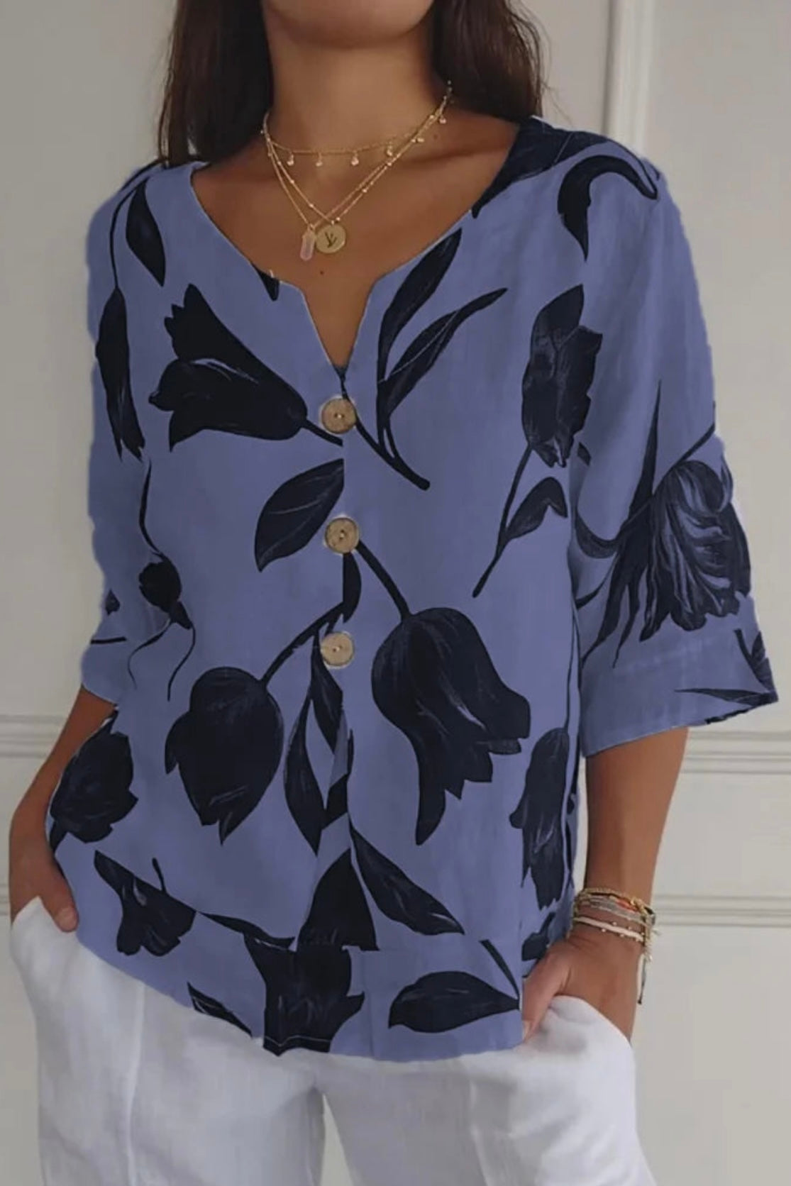 MAXINE - FLORAL BUTTON BLOUSE