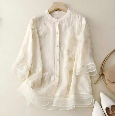 MARIE - FLORAL BUTTON BLOUSE
