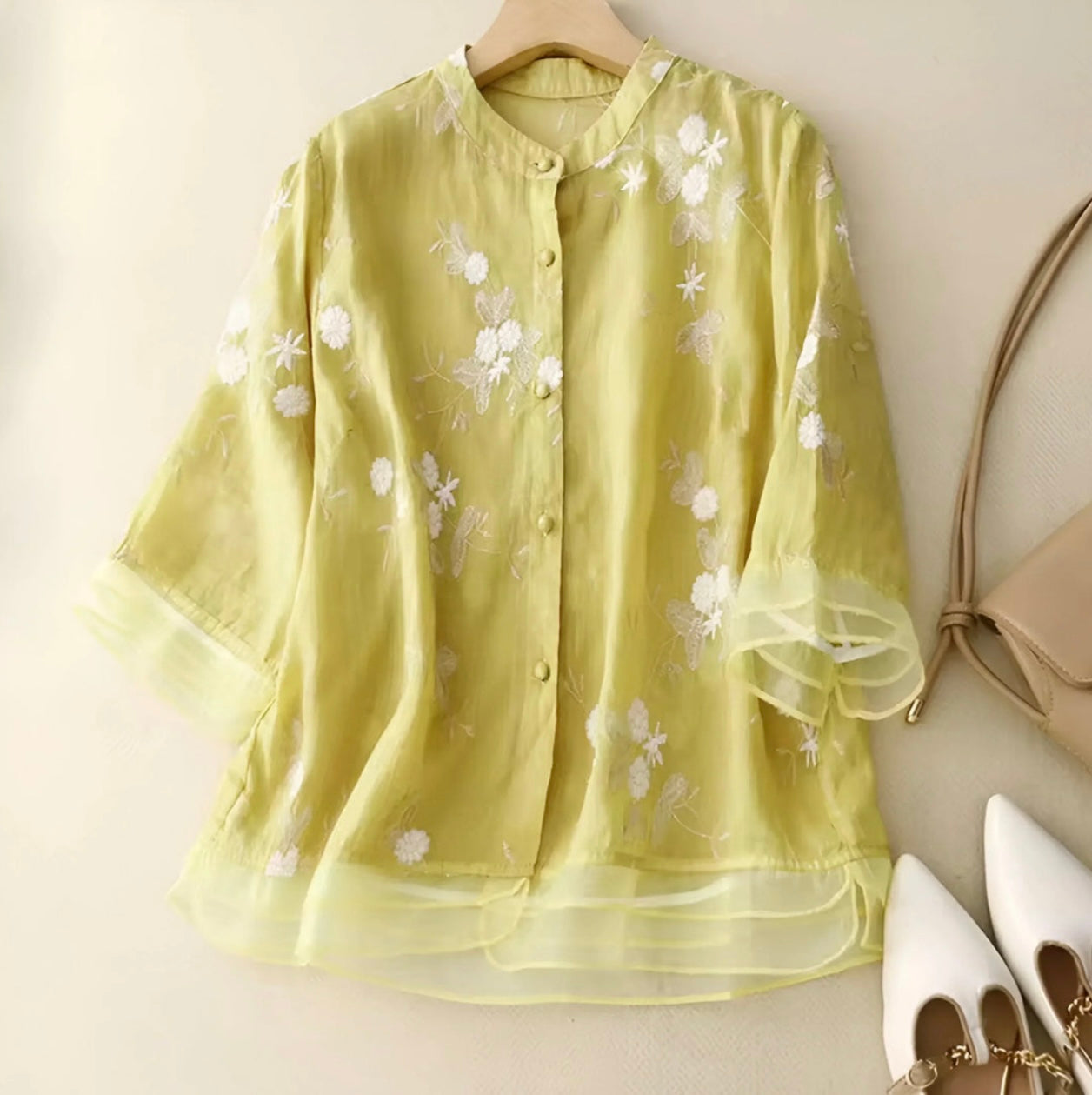 MARIE - FLORAL BUTTON BLOUSE