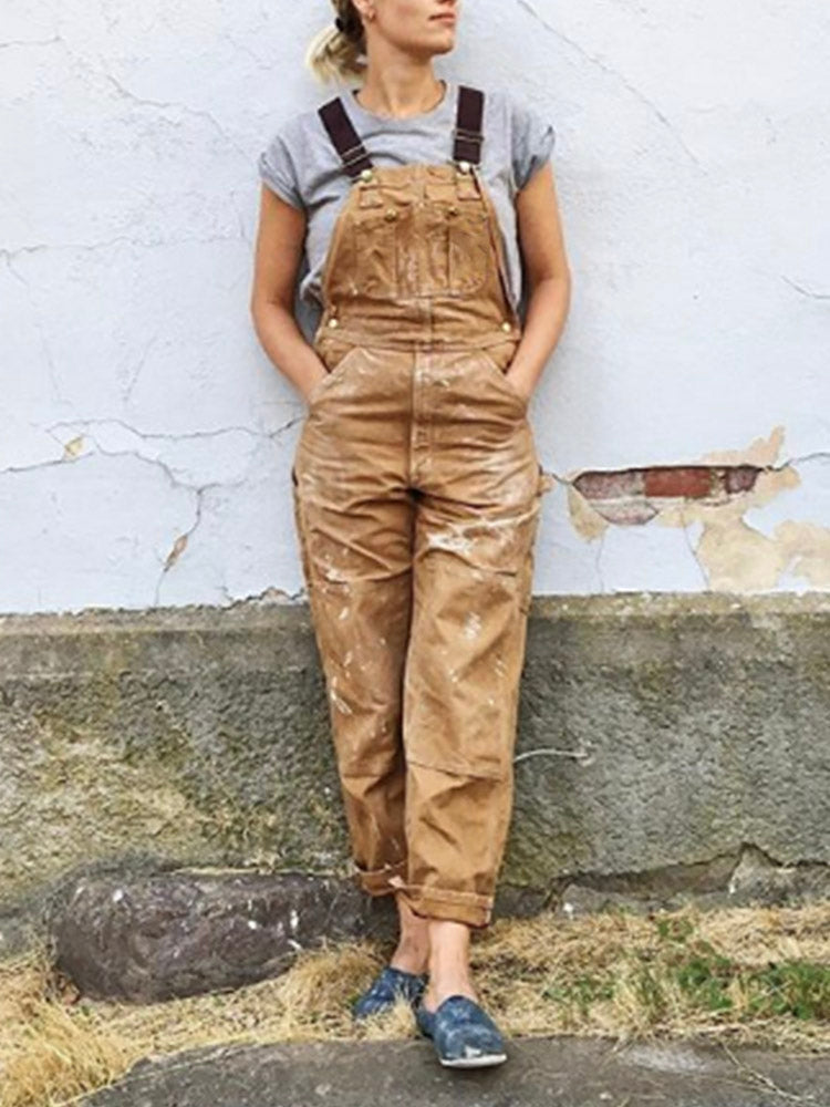 Women's Relaxed Fit Canvas Overalls
