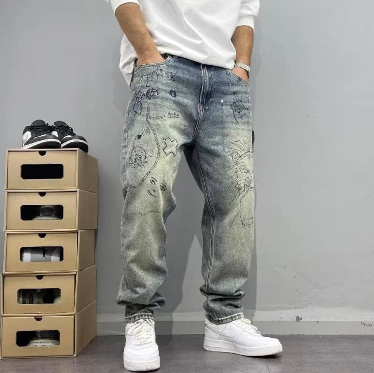 BROOKLYN WASHED DENIM JEANS