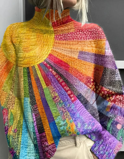 ADA - CHEERFUL COLORFUL TURTLENECK SWEATER