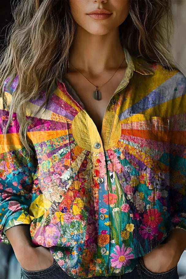 TINEKE - RADIANT SUNFLOWER BLOUSE