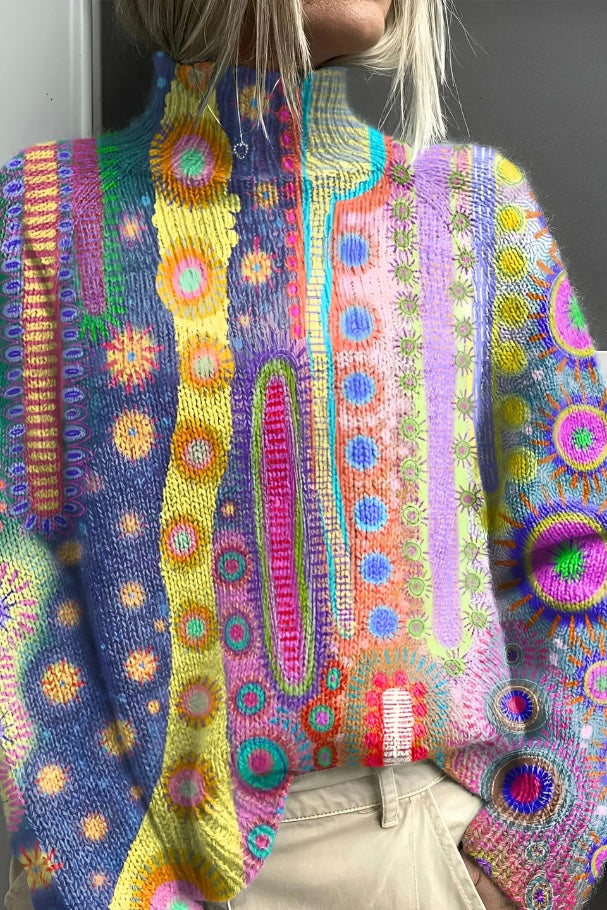 DAPHNE - COLORFUL KNIT TURTLENECK SWEATER