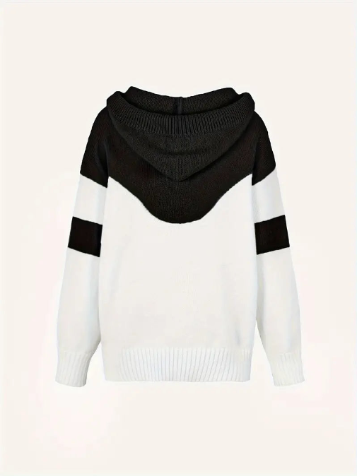 ROSA - COLOR BLOCK HOODIE WITH DRAWSTRING