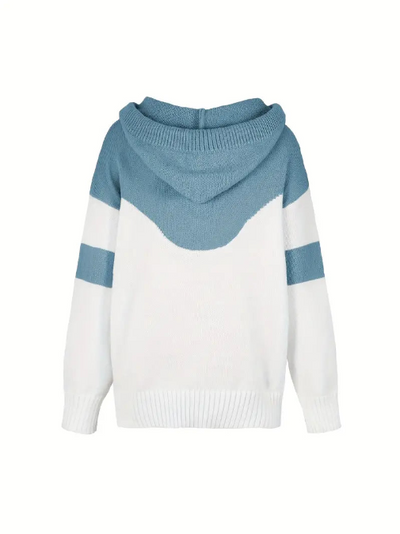 ROSA - COLOR BLOCK HOODIE WITH DRAWSTRING
