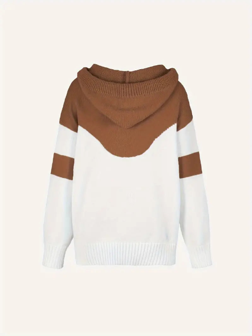 ROSA - COLOR BLOCK HOODIE WITH DRAWSTRING