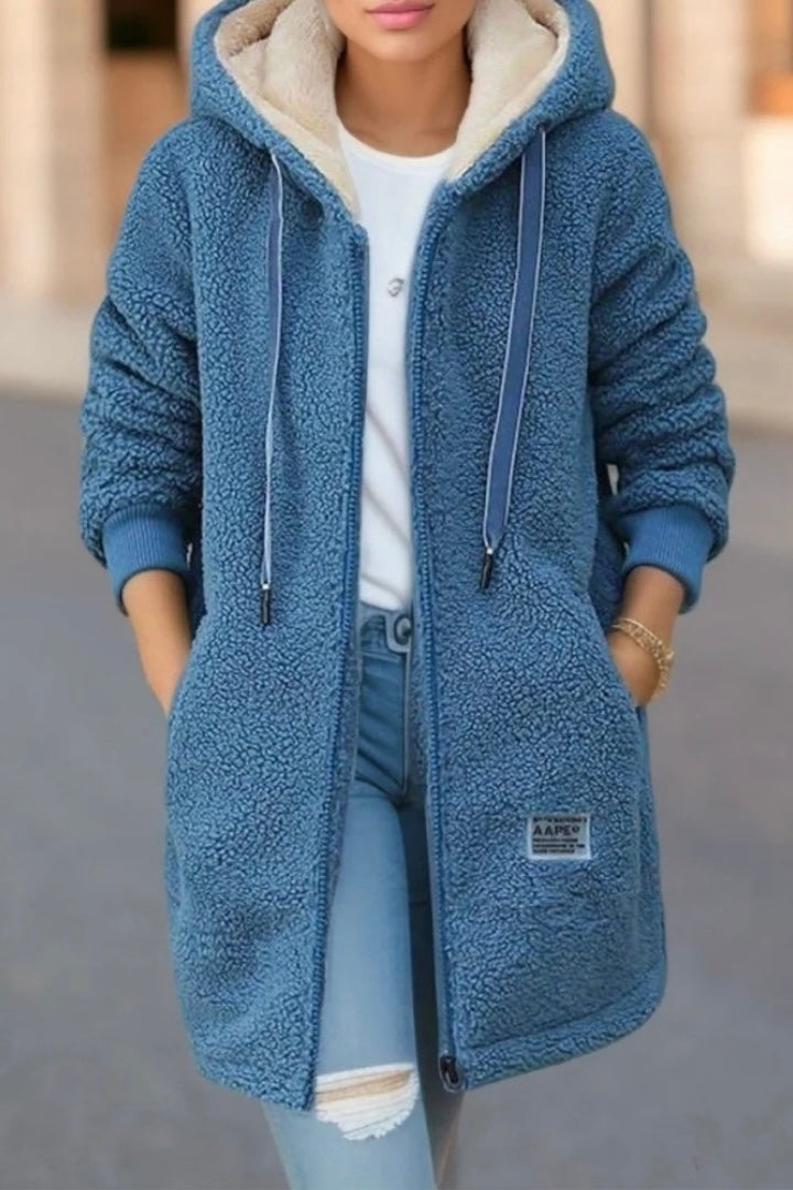 Krista - Warm Teddy Vest with Hood for Women