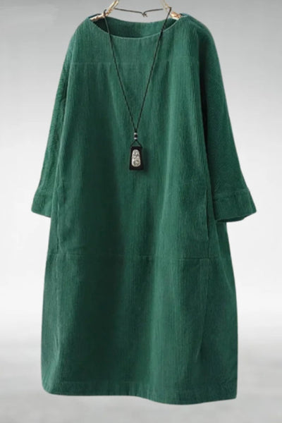 Amy™ Relaxed Corduroy Midi Dress