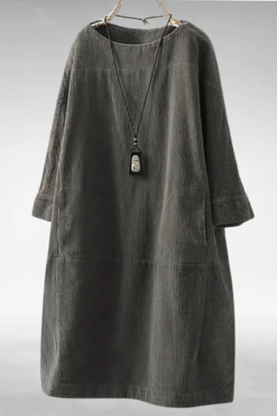 Amy™ Relaxed Corduroy Midi Dress
