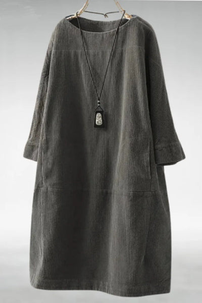 Amy™ Relaxed Corduroy Midi Dress