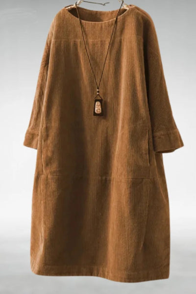 Amy™ Relaxed Corduroy Midi Dress