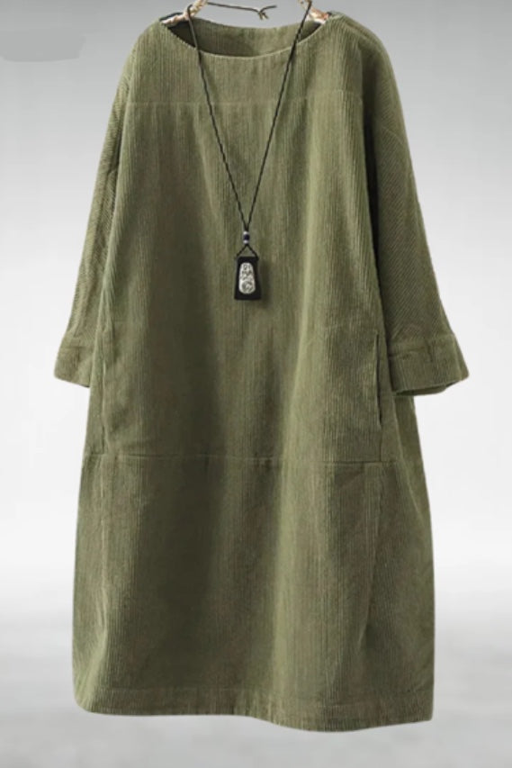 Amy™ Relaxed Corduroy Midi Dress