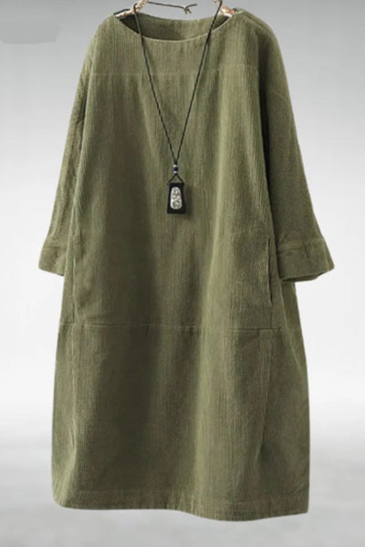 Amy™ Relaxed Corduroy Midi Dress