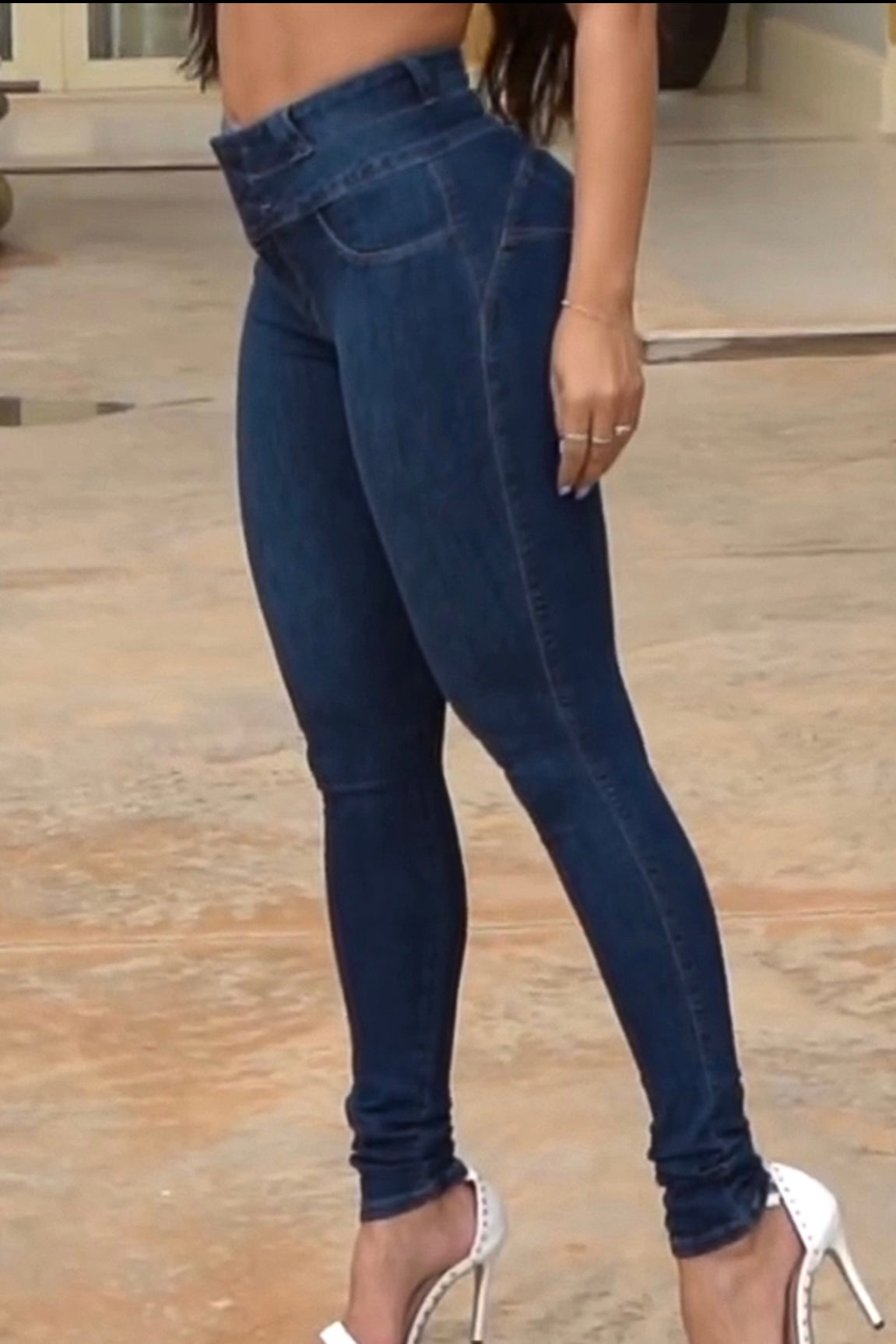 Elevate™ High-Waist Button-Up Skinny Jeans