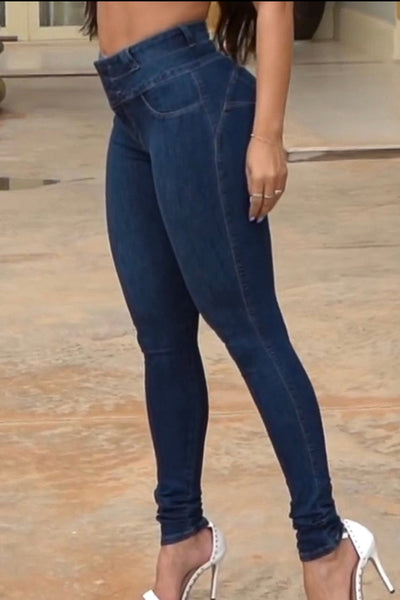 Elevate™ High-Waist Button-Up Skinny Jeans
