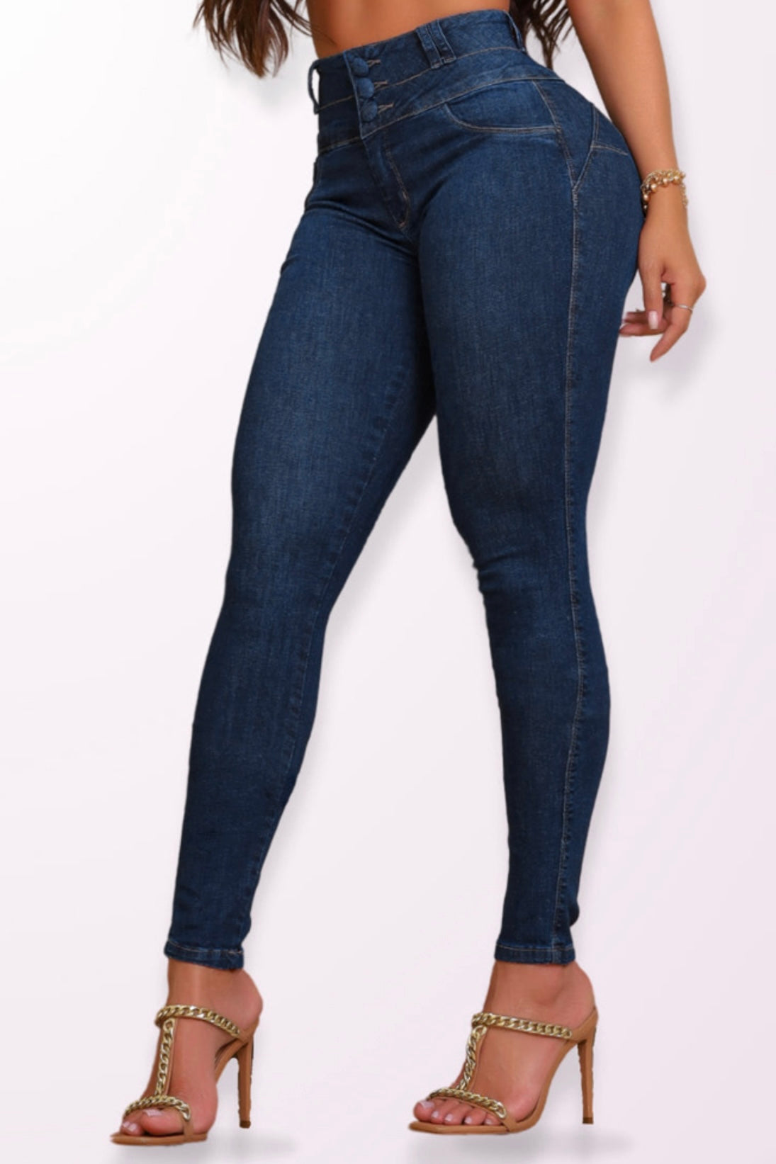 Elevate™ High-Waist Button-Up Skinny Jeans