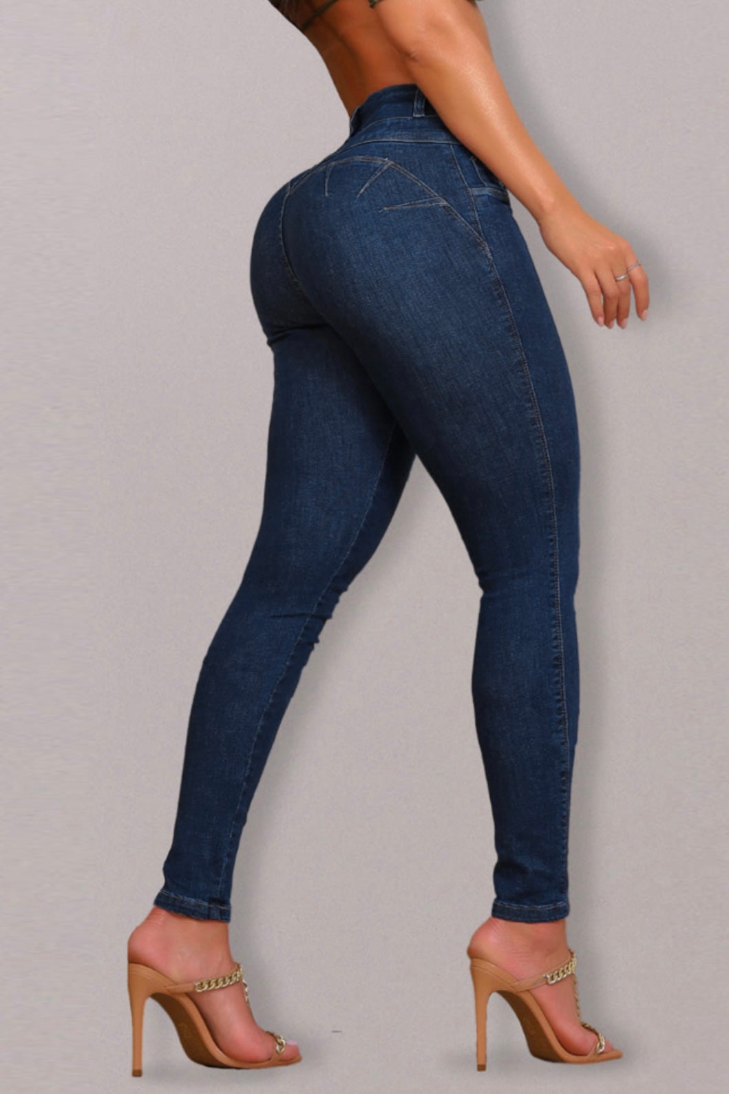 Elevate™ High-Waist Button-Up Skinny Jeans