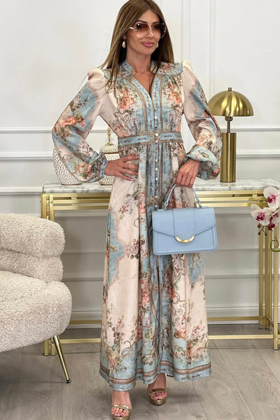 ADA | Long Dress with Buttoned Floral Print