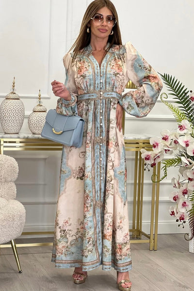 ADA | Long Dress with Buttoned Floral Print
