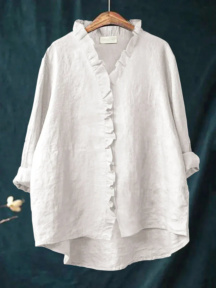 Ruffled Button-Up Shirt