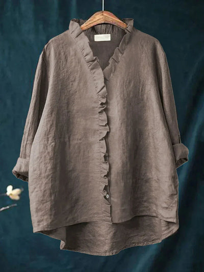 Ruffled Button-Up Shirt