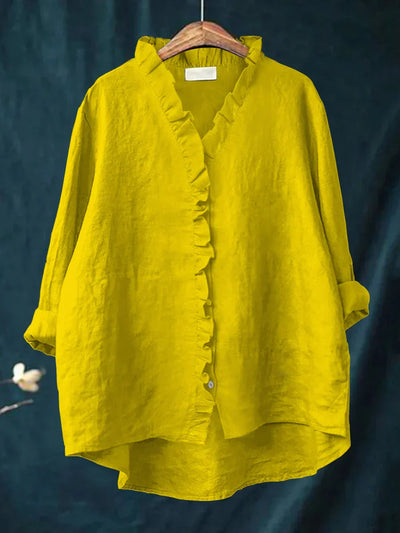 Ruffled Button-Up Shirt