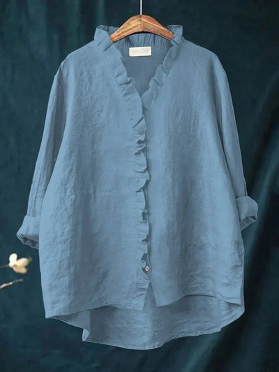 Ruffled Button-Up Shirt