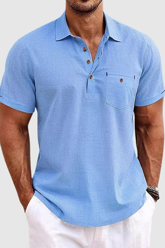 Theodore Willow Linen Polo Shirt