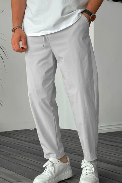 Essential High-Waisted Drawstring Trousers