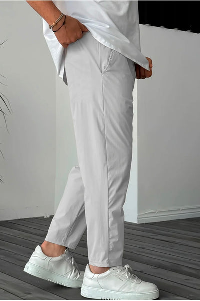 Essential High-Waisted Drawstring Trousers