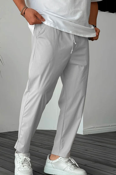 Essential High-Waisted Drawstring Trousers