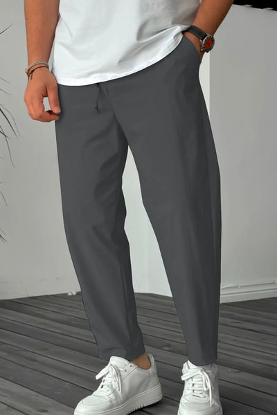 Essential High-Waisted Drawstring Trousers