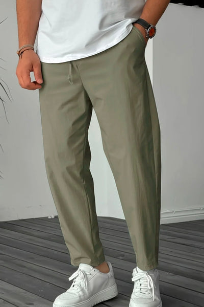 Essential High-Waisted Drawstring Trousers