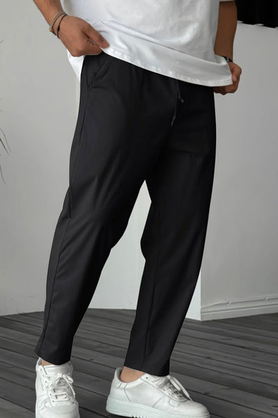 Essential High-Waisted Drawstring Trousers