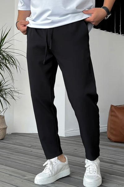Essential High-Waisted Drawstring Trousers